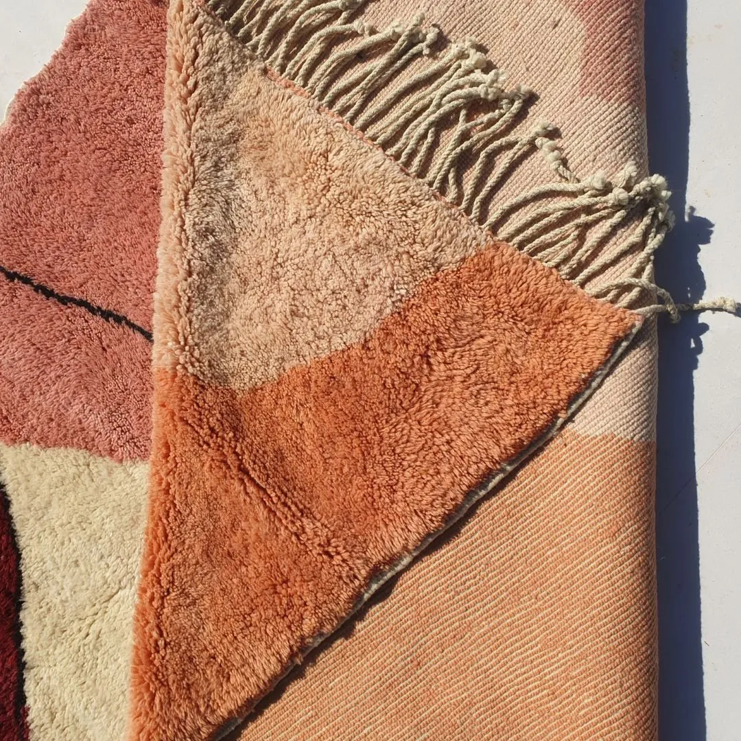 Kissmi | Abstract Moroccan Rug 6x9 Beni Ourain Ultra Soft | Authentic Berber wool Beni Rug | 6'56x9'38 Ft | 200x286 cm