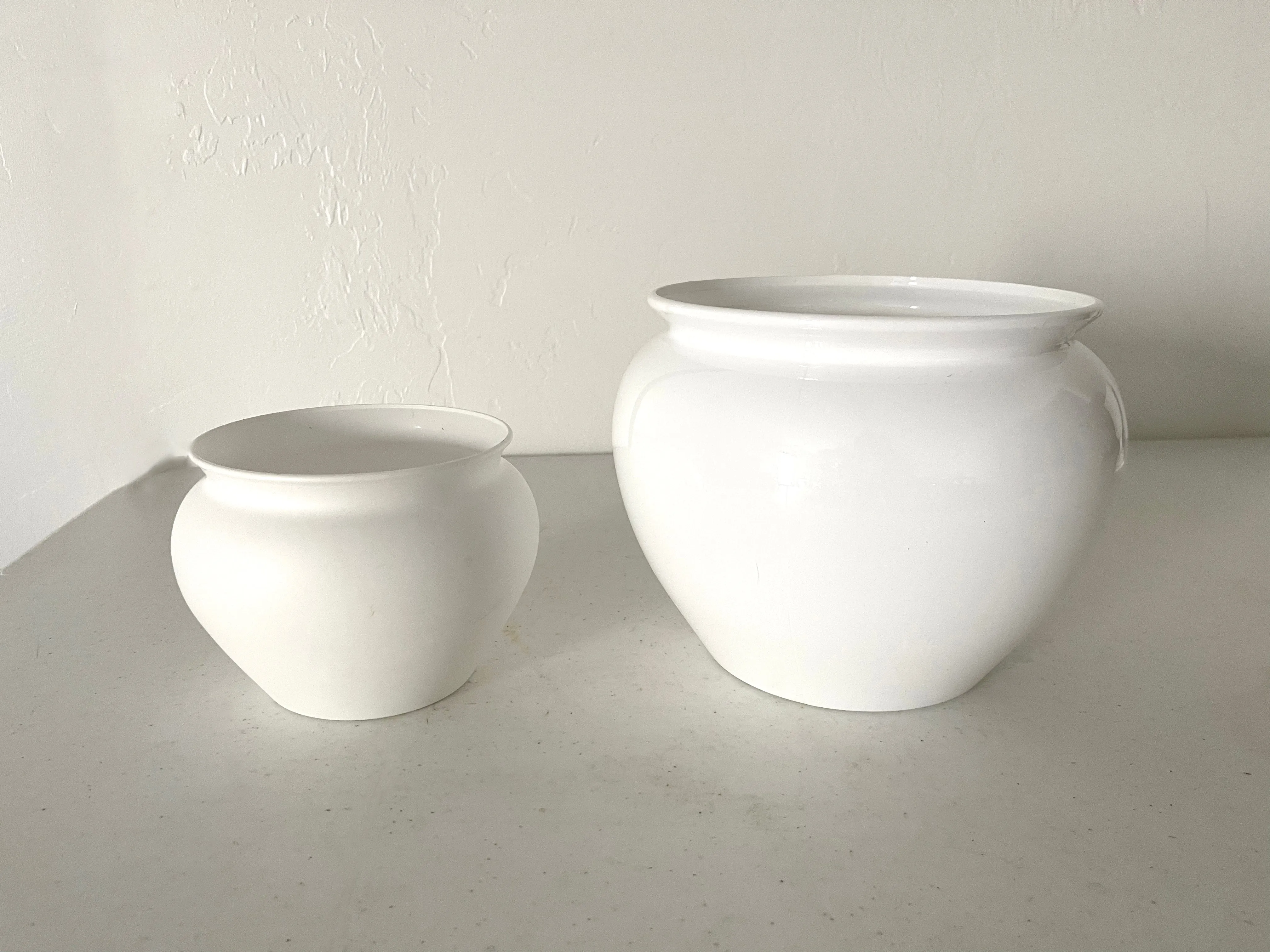 Large White Jardinere Plastic Vase