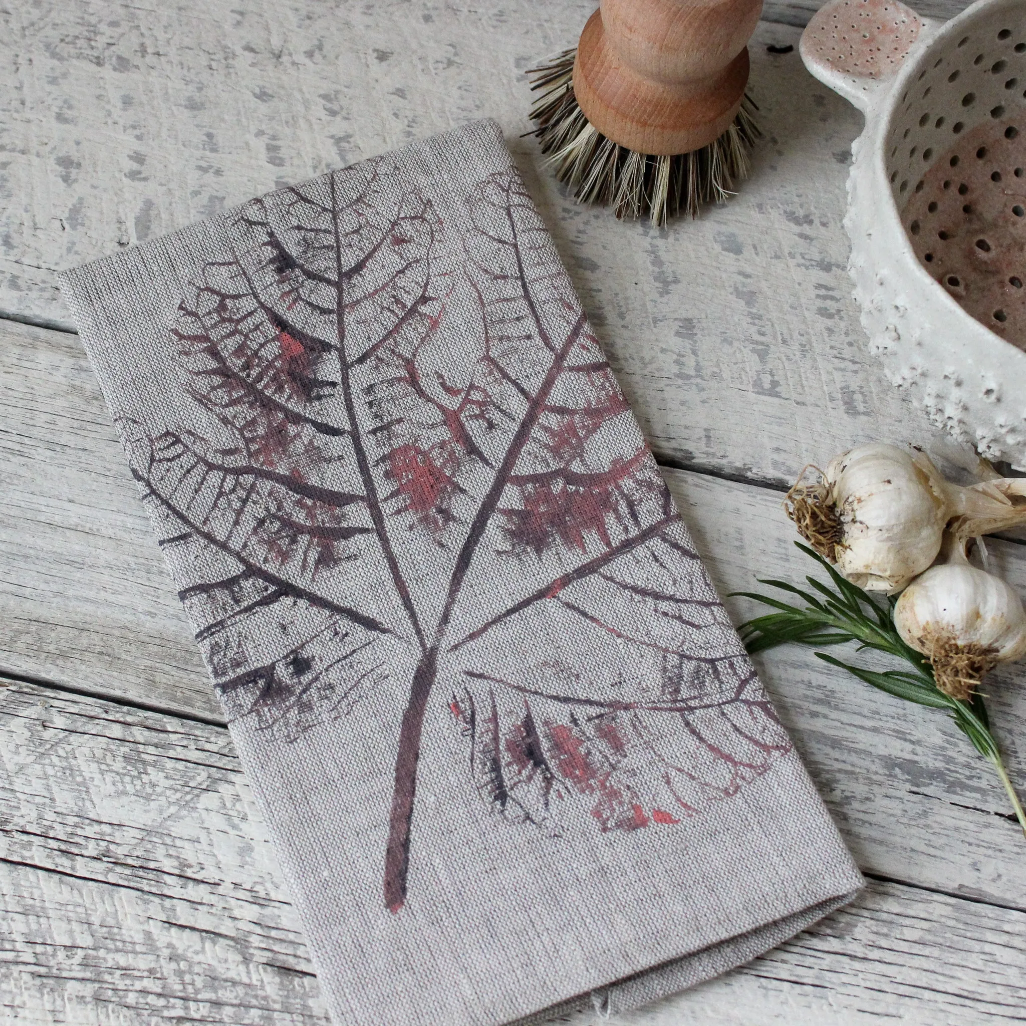 Leaf Printed Tea Towels