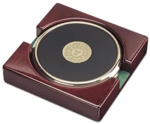 Leather Inlay Coaster Set