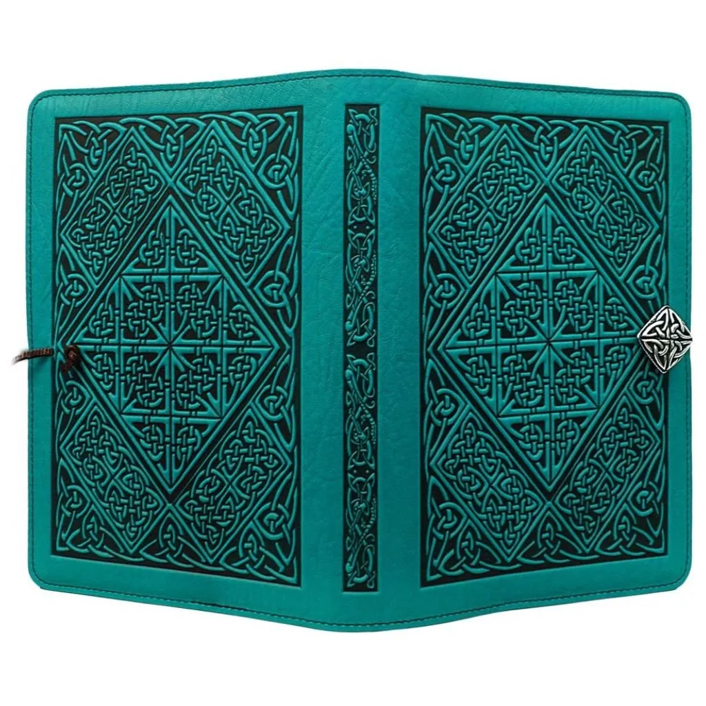 Leather Refillable Journal Notebook, Celtic Diamond
