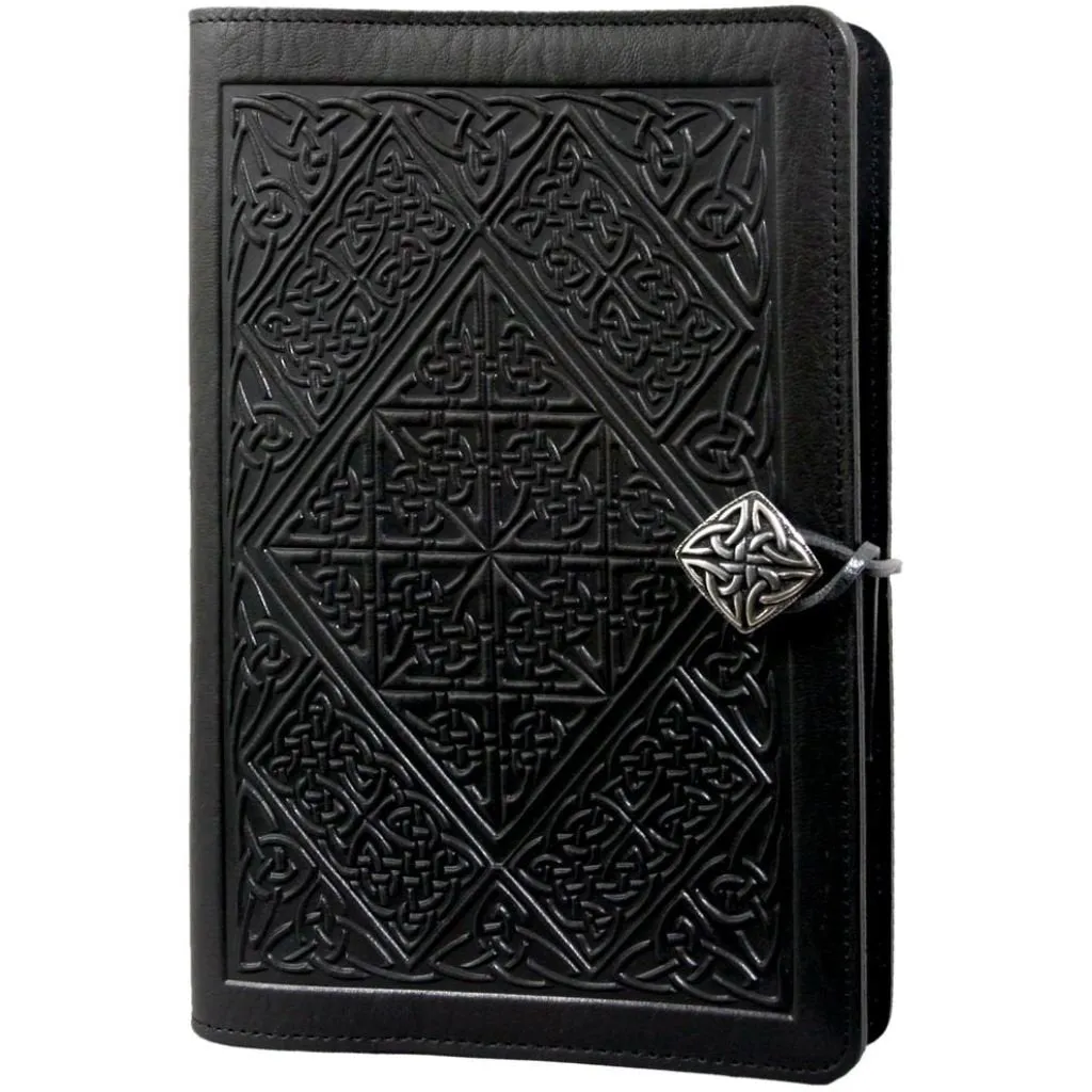 Leather Refillable Journal Notebook, Celtic Diamond