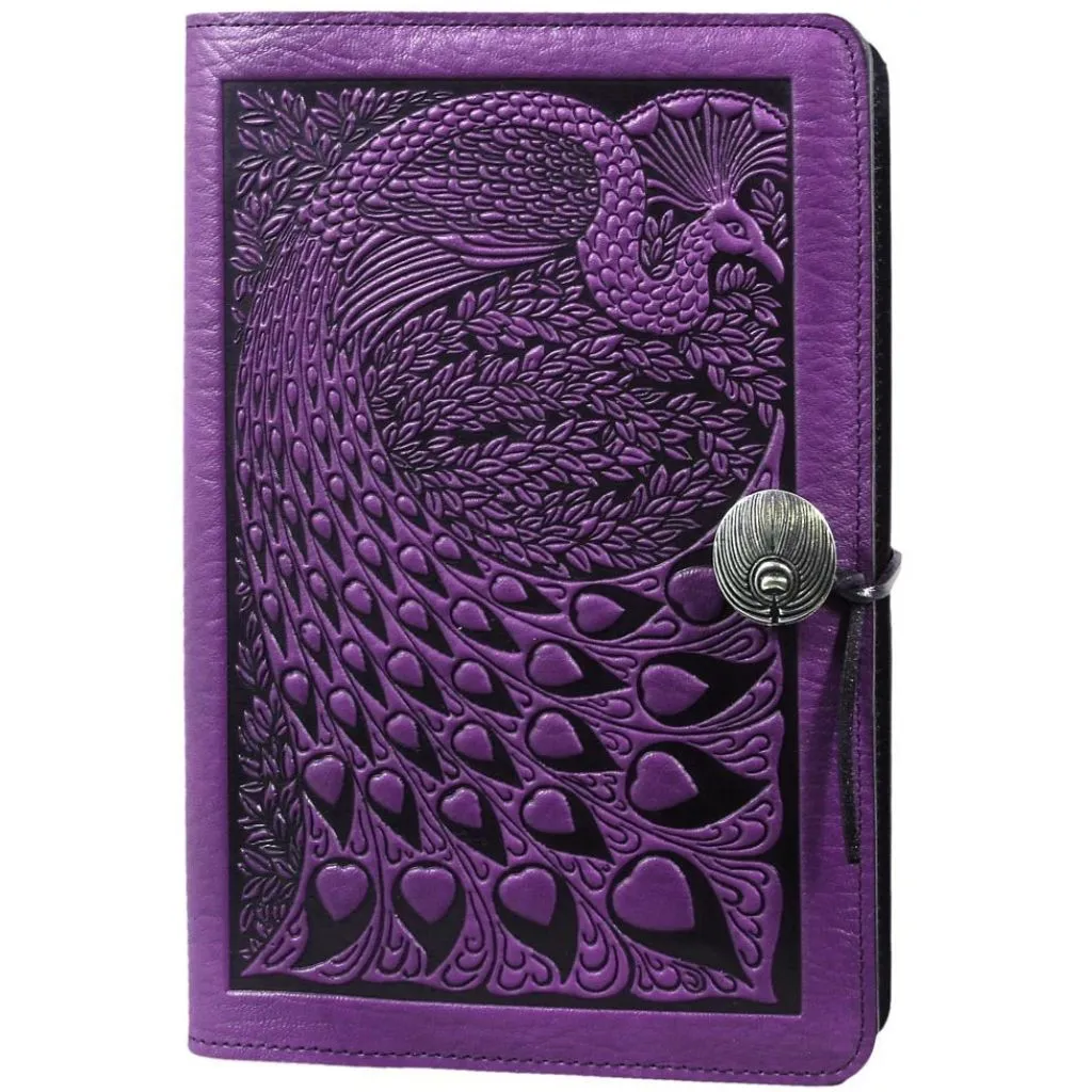 Leather Refillable Journal Notebook, Peacock