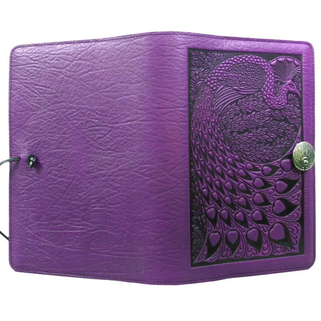 Leather Refillable Journal Notebook, Peacock