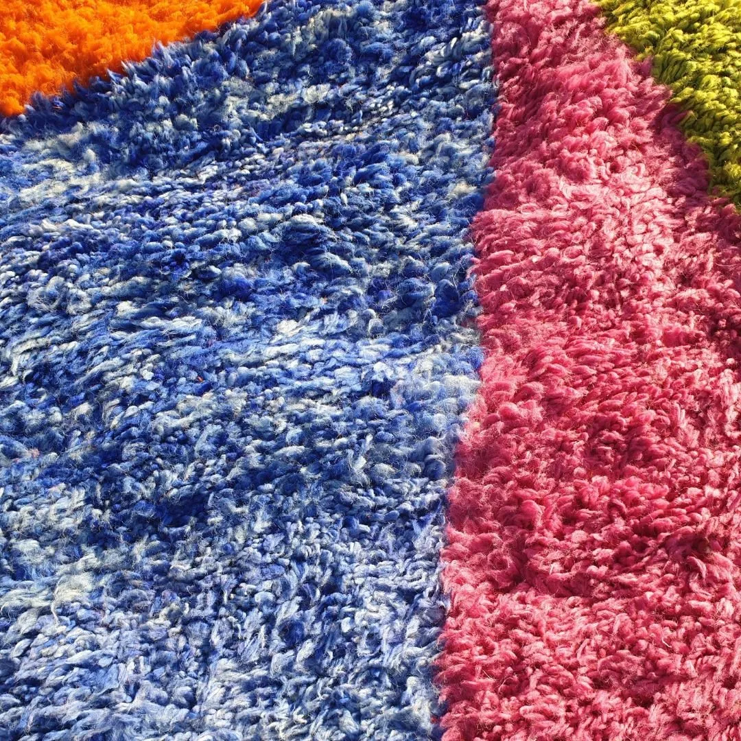 Macita | Moroccan Rug 7x10 Beni Ourain Colorful Ultra Soft | Handmade Berber Wool Carpet | 7'38x10'43 Ft | 225x318 cm