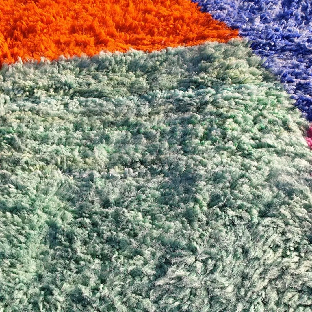 Macita | Moroccan Rug 7x10 Beni Ourain Colorful Ultra Soft | Handmade Berber Wool Carpet | 7'38x10'43 Ft | 225x318 cm
