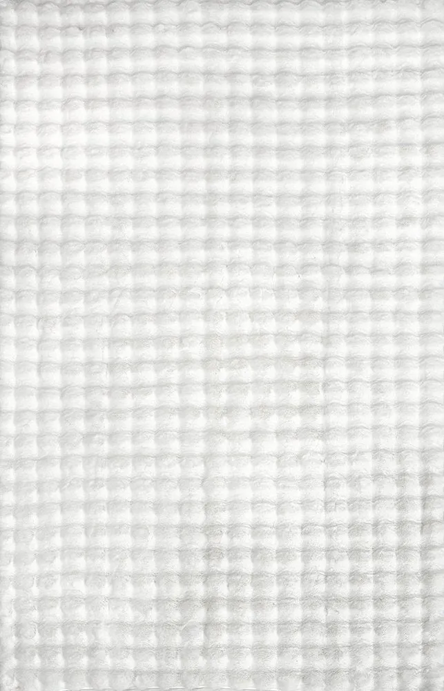 Marill 140cm x 70cm Bubbly Washable Rug - White