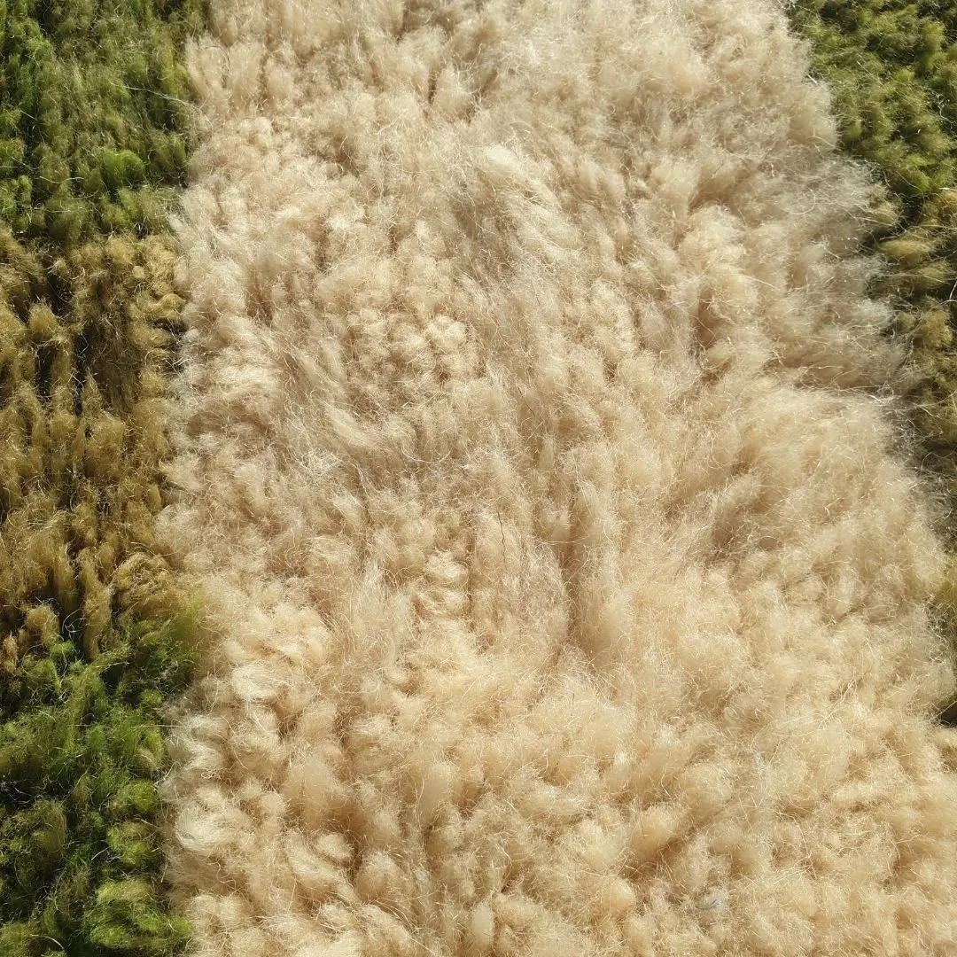 Mataha | Sage Green Checkered Moroccan Rug 6x9 Beni Ourain Ultra Soft | Authentic Berber wool Beni Rug | 6'40x9'09 Ft | 195x277 cm