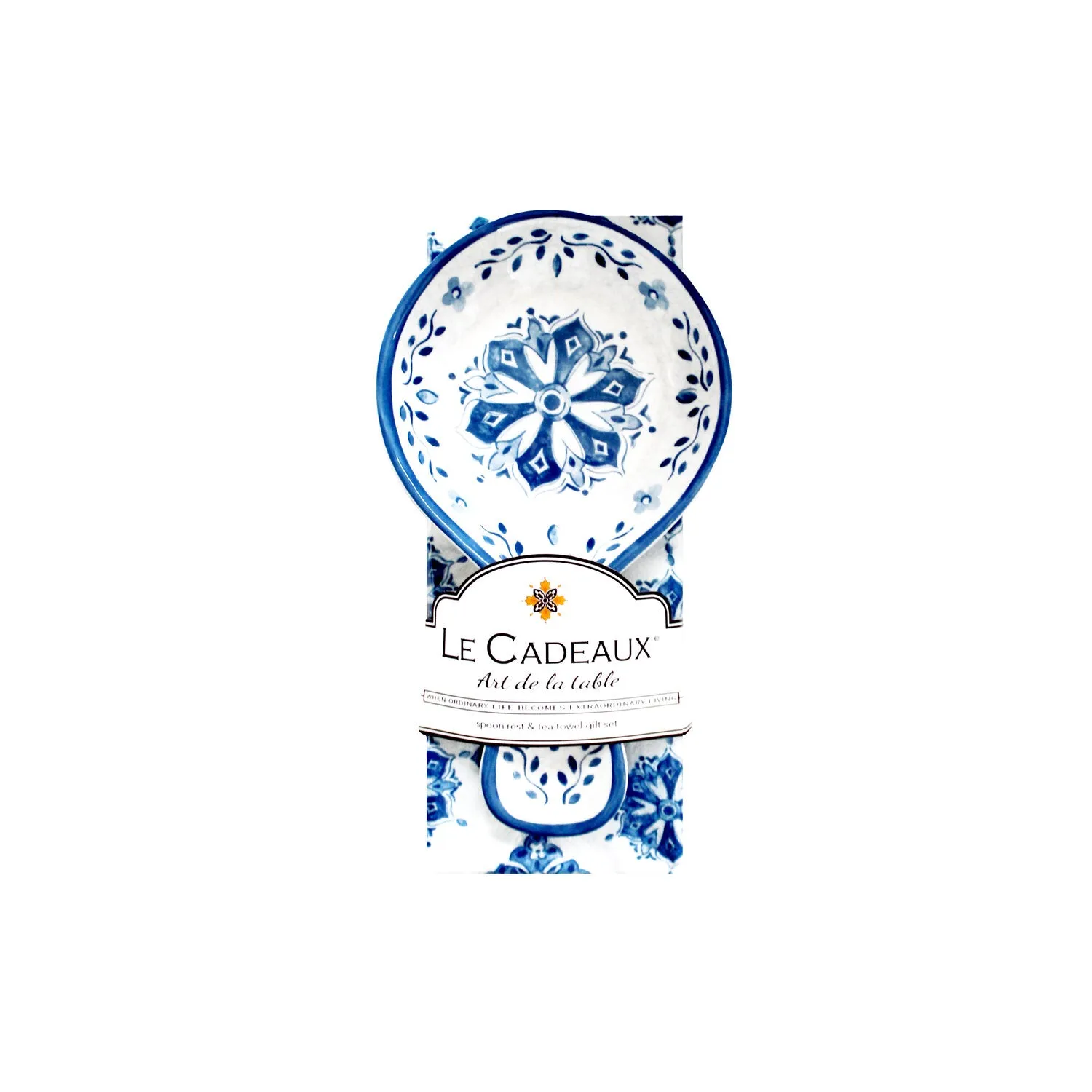 Melamine Spoon Rest and Tea Towel Set - 2 Styles