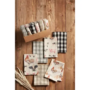 Mud Pie Farm Animal & Checkered Towels