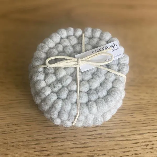 NZ Wool Coasters – Grey Marle