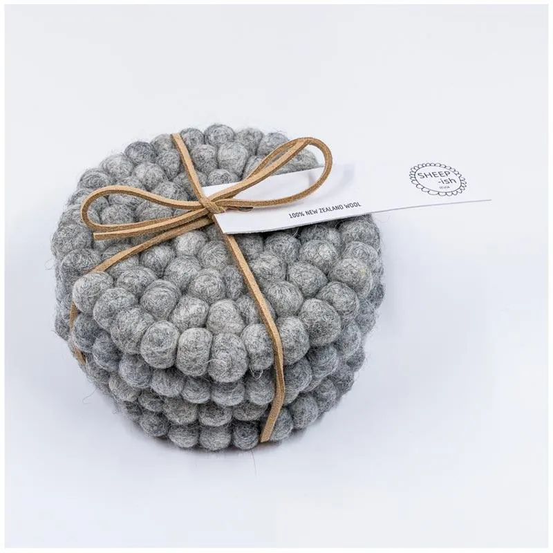 NZ Wool Coasters – Grey Marle