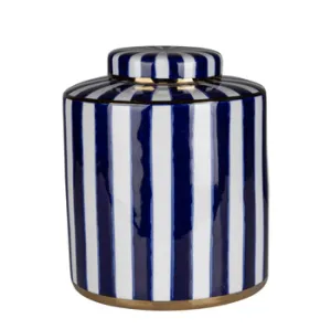 Paris Stripe Jar Large Blue