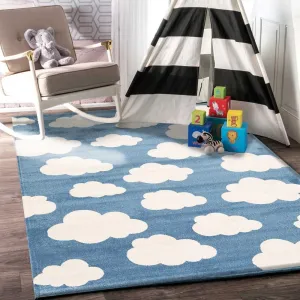 Piccolo Blue and White Cloud Kids Rug 160x230cm
