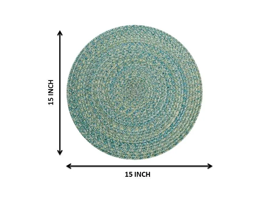 Polyster Round Coaster Set (6 PCS Set) Machine Washable Absorbent Size: 15 inch Diameter