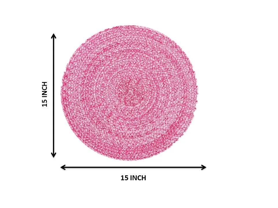Polyster Round Coaster Set (6 PCS Set) Machine Washable Absorbent Size: 15 inch Diameter