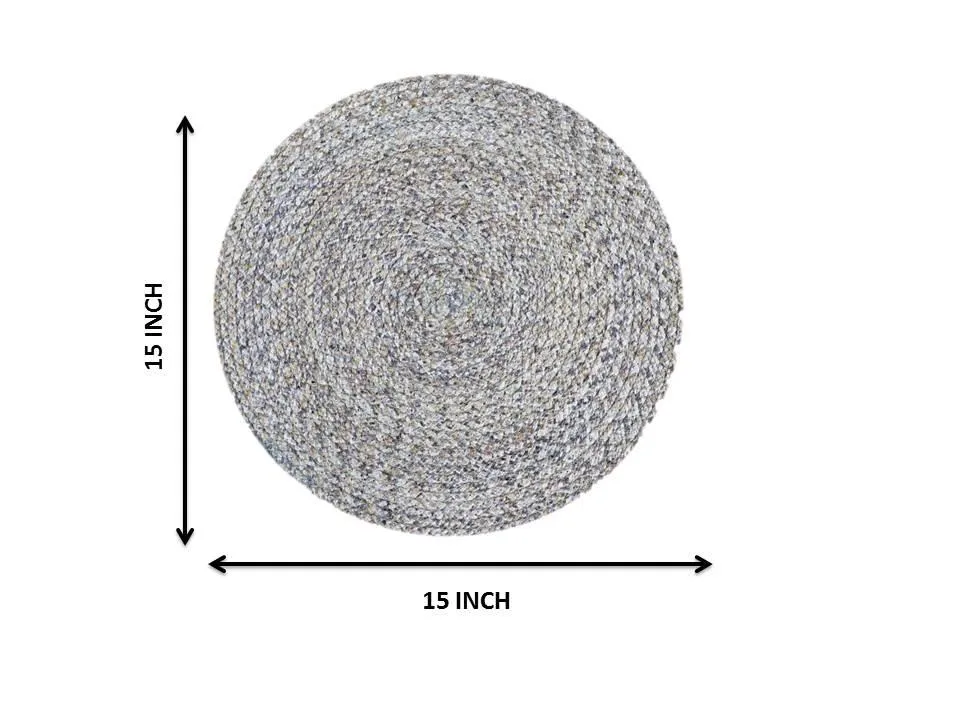 Polyster Round Coaster Set (6 PCS Set) Machine Washable Absorbent Size: 15 inch Diameter