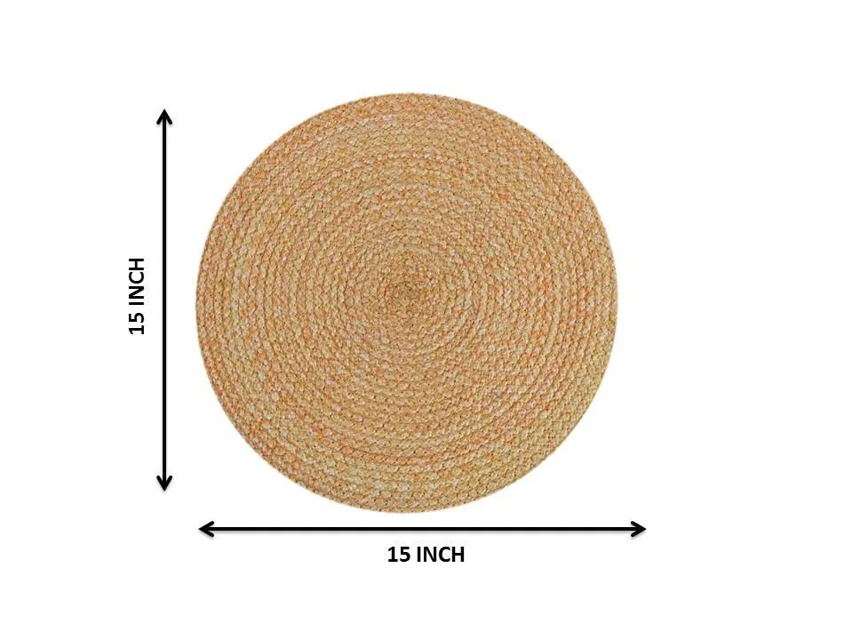 Polyster Round Coaster Set (6 PCS Set) Machine Washable Absorbent Size: 15 inch Diameter