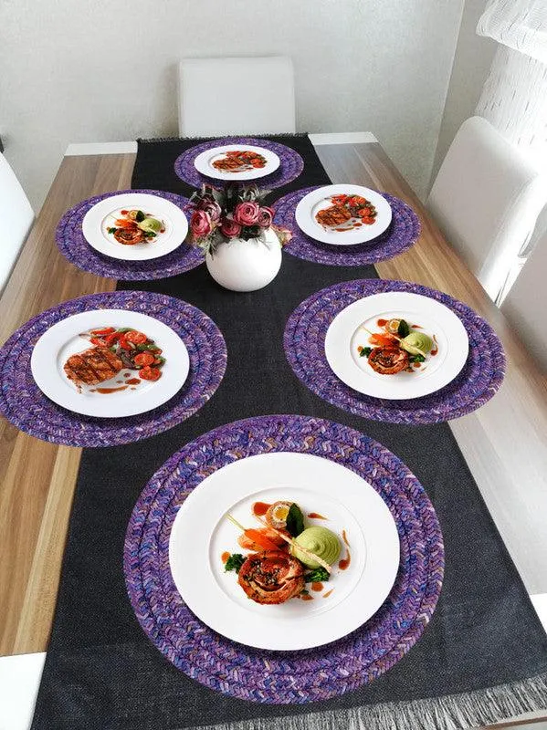Polyster Round Coaster Set (6 PCS Set) Machine Washable Absorbent Size: 5inch Diameter