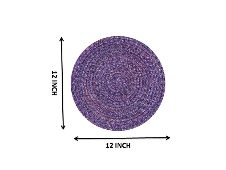 Polyster Round Coaster Set (6 PCS Set) Machine Washable Absorbent Size: 5inch Diameter