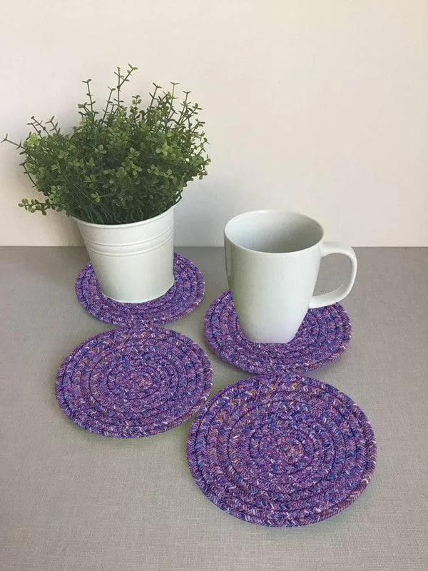Polyster Round Coaster Set (6 PCS Set) Machine Washable Absorbent Size: 5inch Diameter