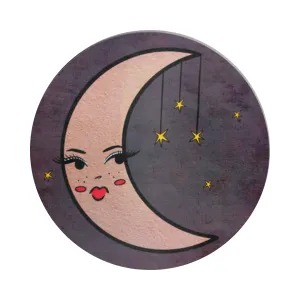 Pouty Moon Vinyl Sticker