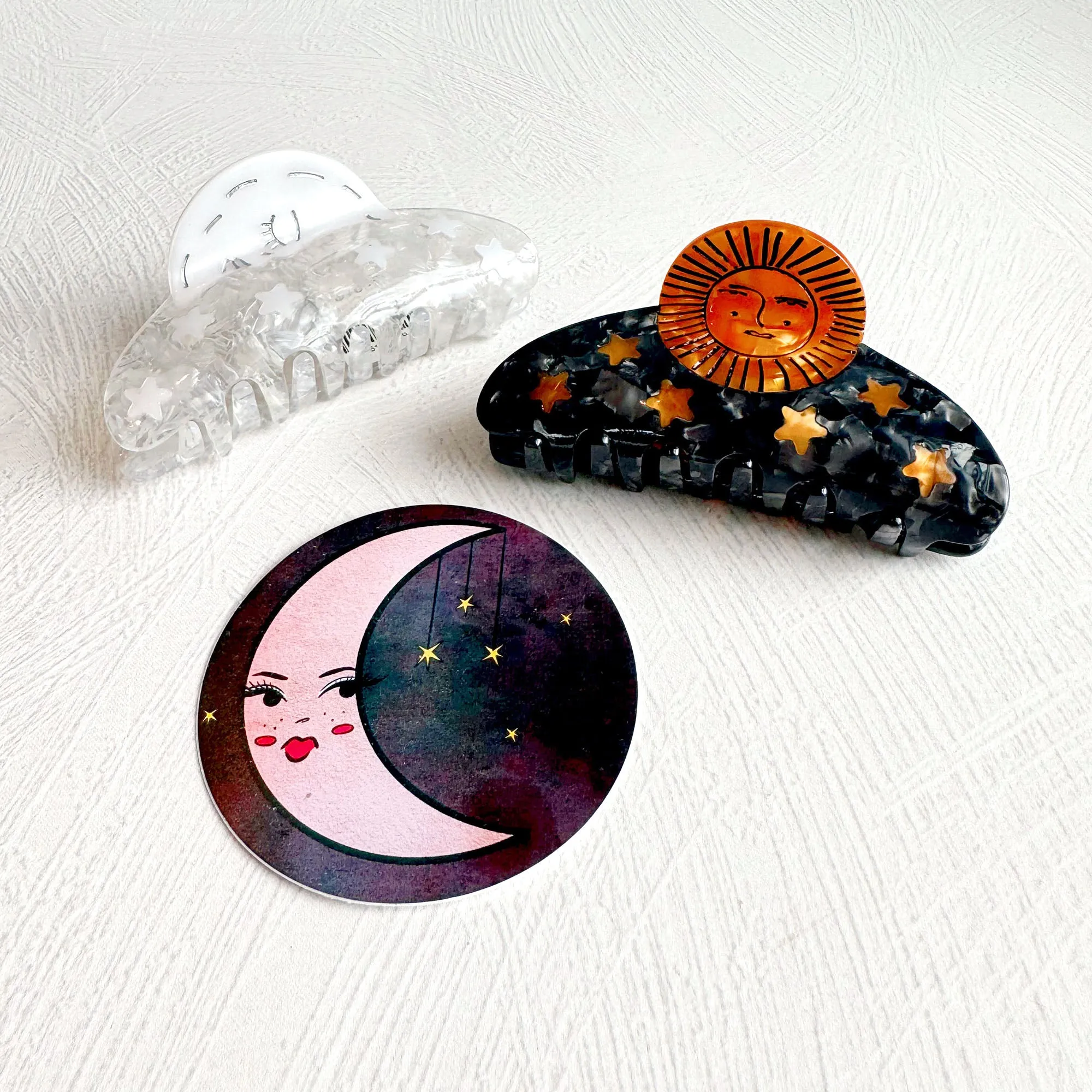 Pouty Moon Vinyl Sticker