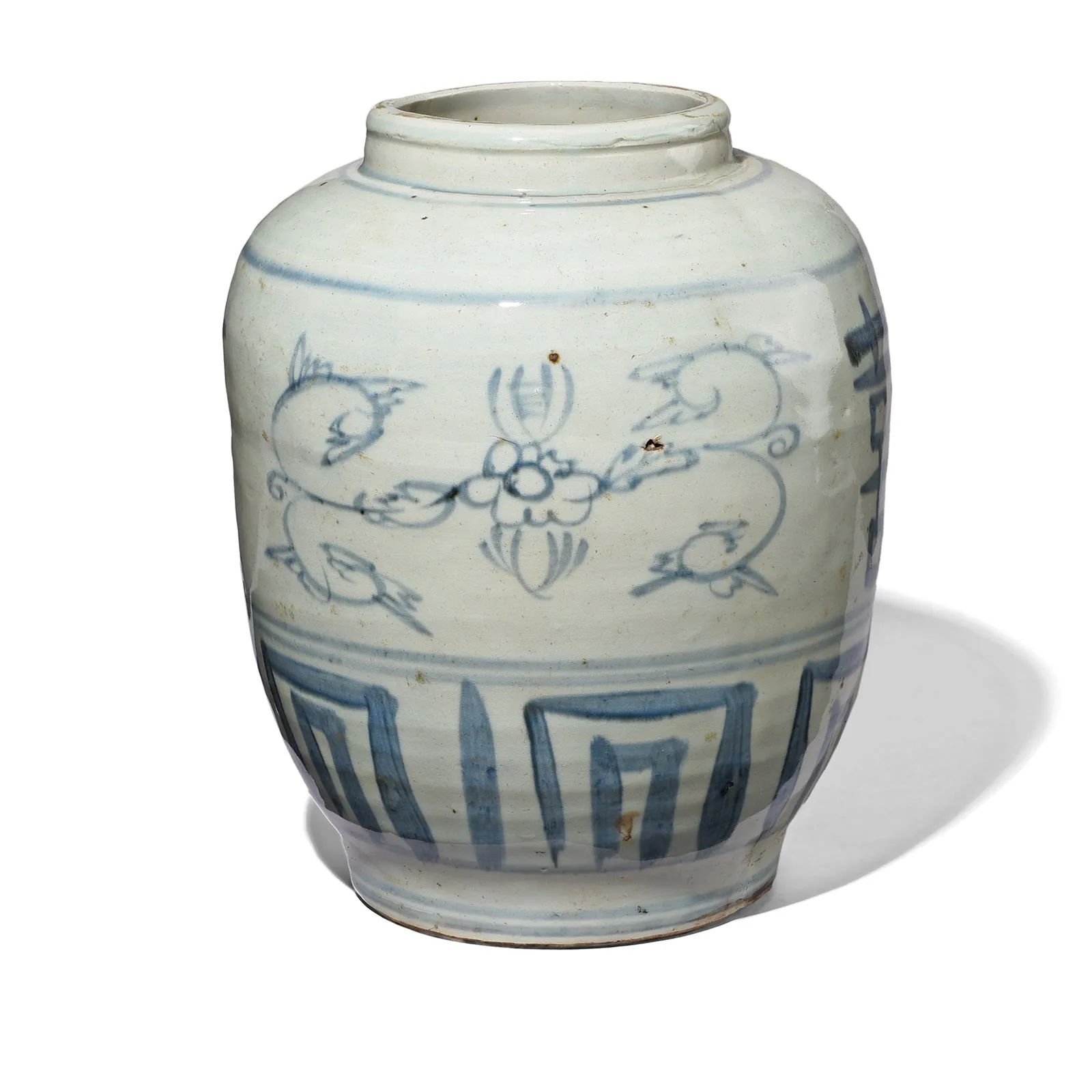 Provincial Blue & White Porcelain Ginger Jar