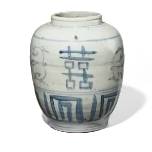 Provincial Blue & White Porcelain Ginger Jar
