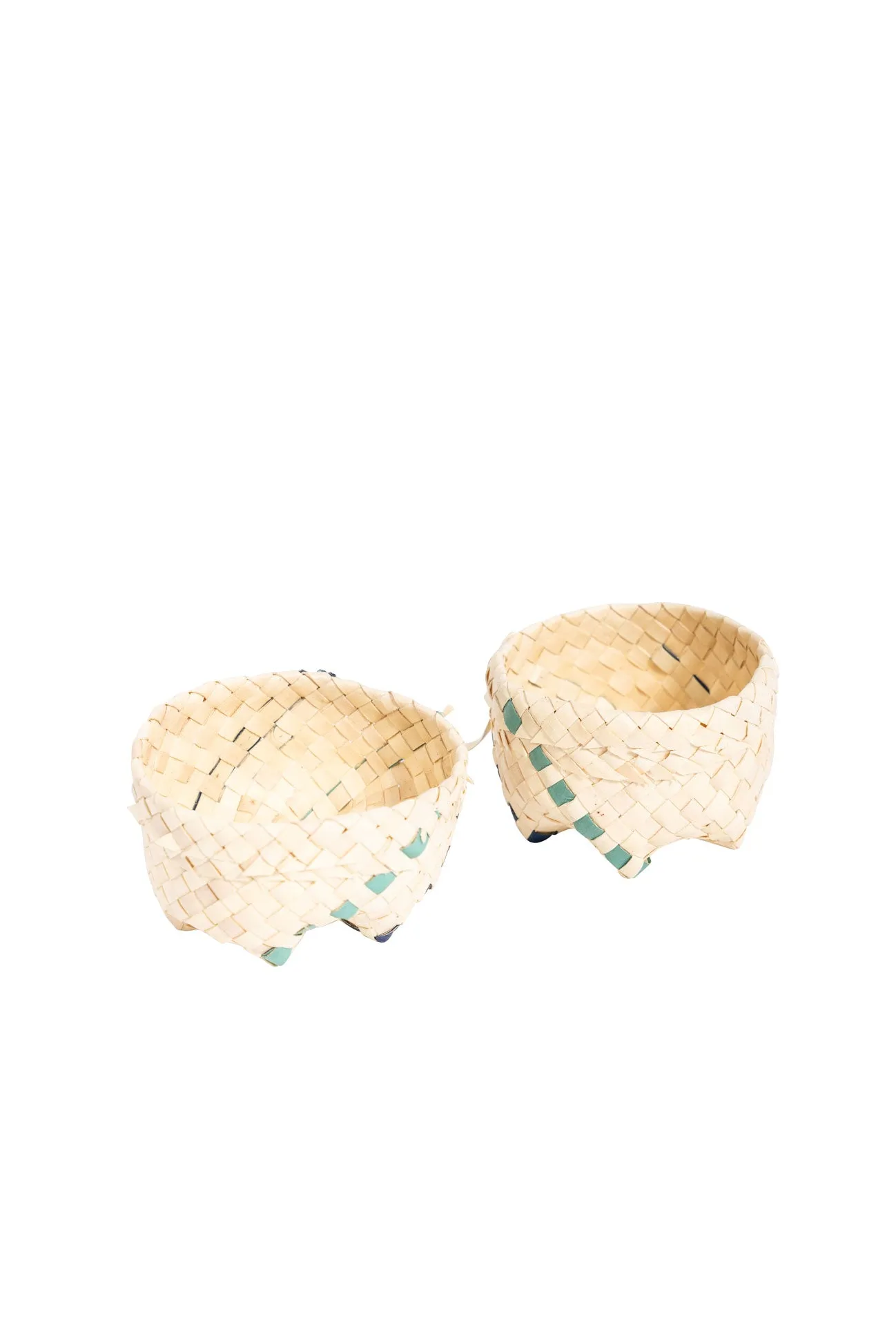Raffia Jewellery Gift Baskets - Natural/Blue & Aqua