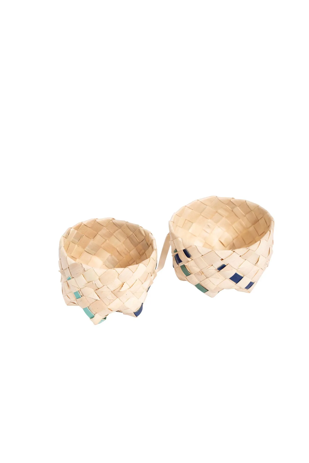 Raffia Jewellery Gift Baskets - Natural/Blue & Aqua
