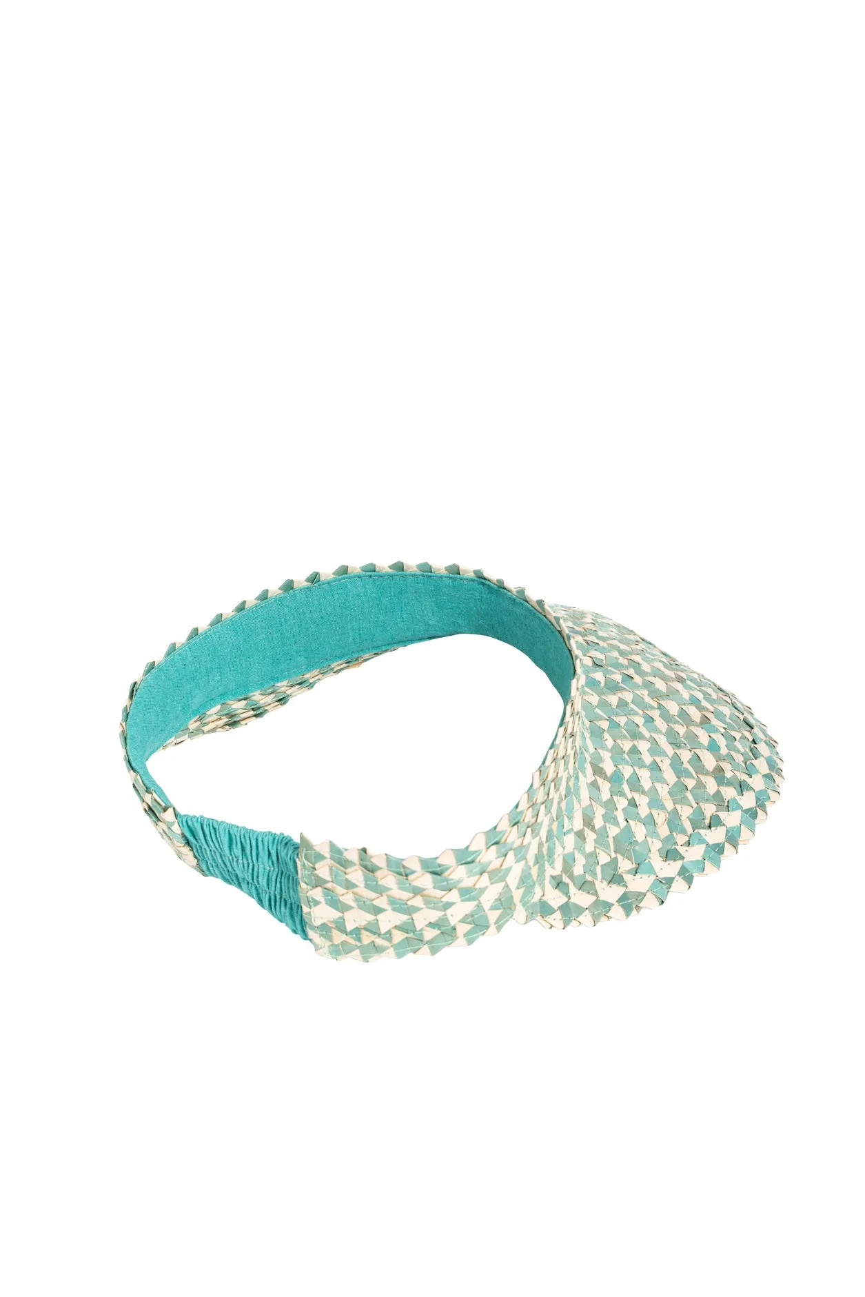 Raffia Sun Visor in Aqua