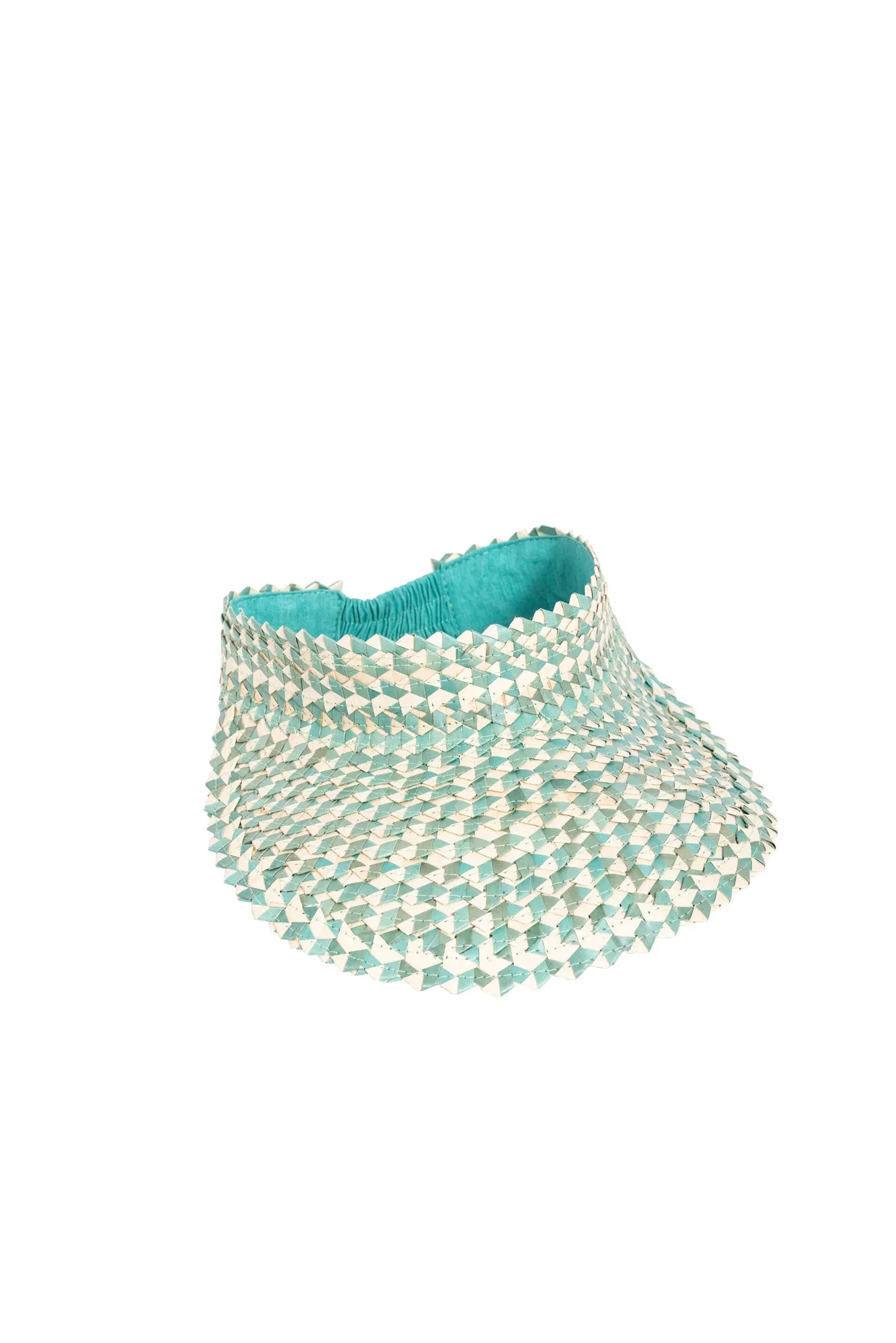 Raffia Sun Visor in Aqua