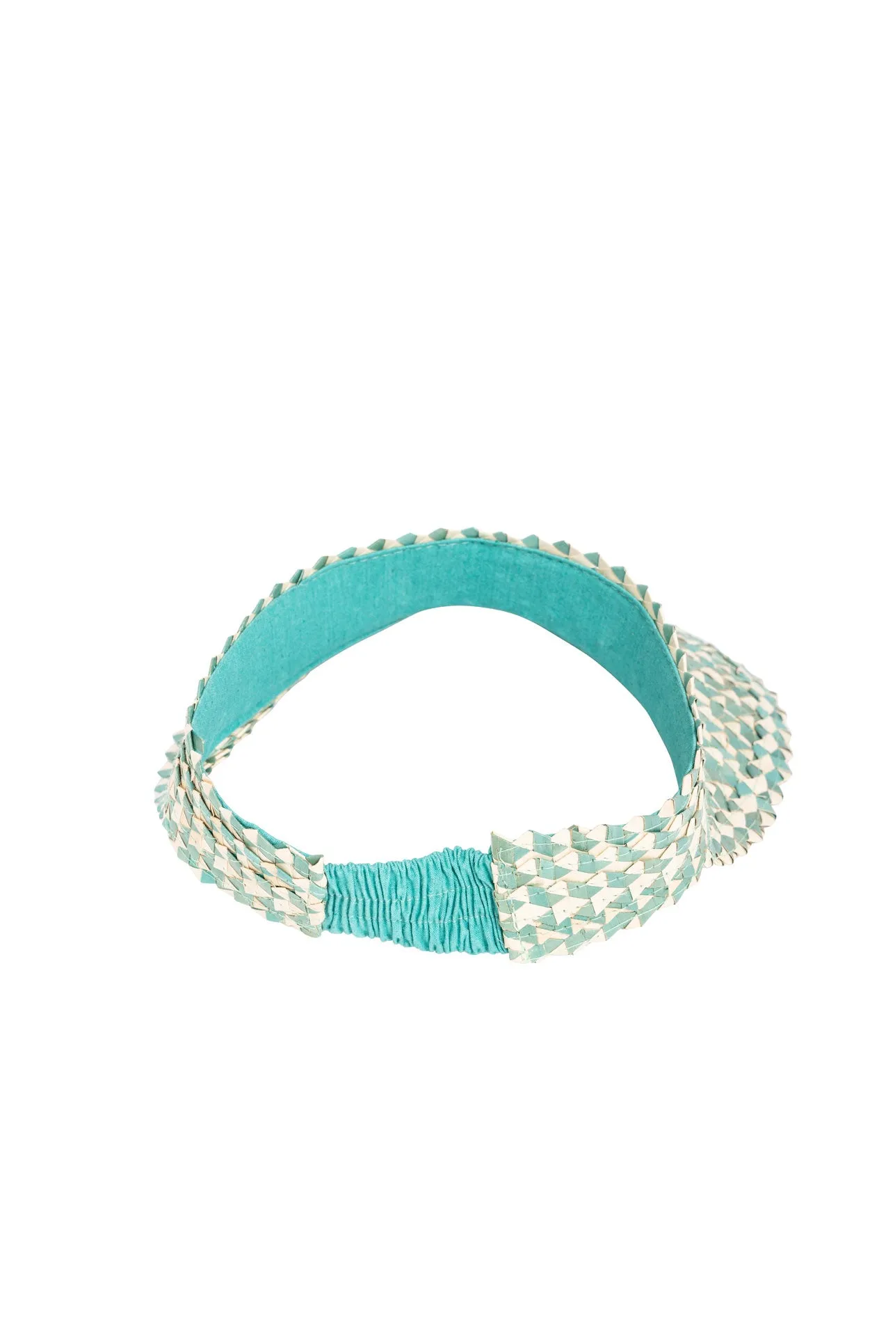 Raffia Sun Visor in Aqua