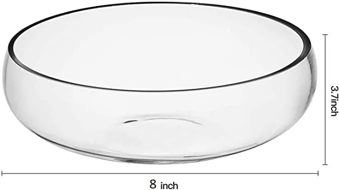 Relanta Flower Round Shape Glass Vase,Urli Bowl Terrarium Succulent Planter,Air Plant Display,Decorative Centerpiece Floral Container for Home Or Wedding Set of 1,Lxbxh-19.5 x 9 x 19.5 (Gold)