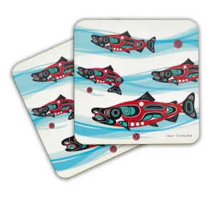 Salmon Run Wooden Coasters