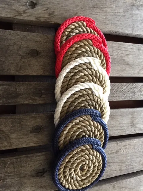 Set of 6 Coasters / Red White Blue