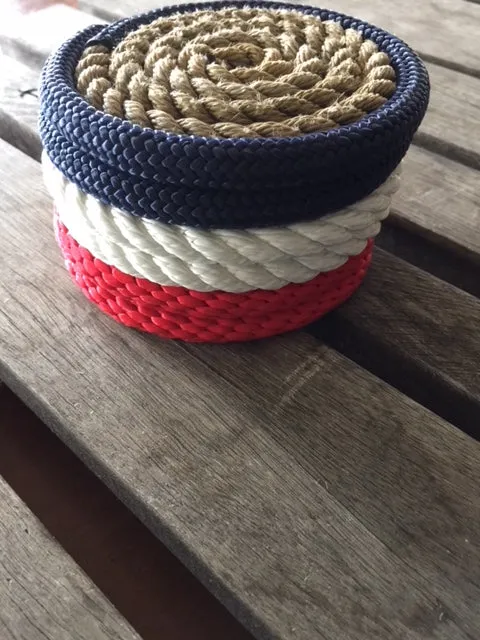 Set of 6 Coasters / Red White Blue
