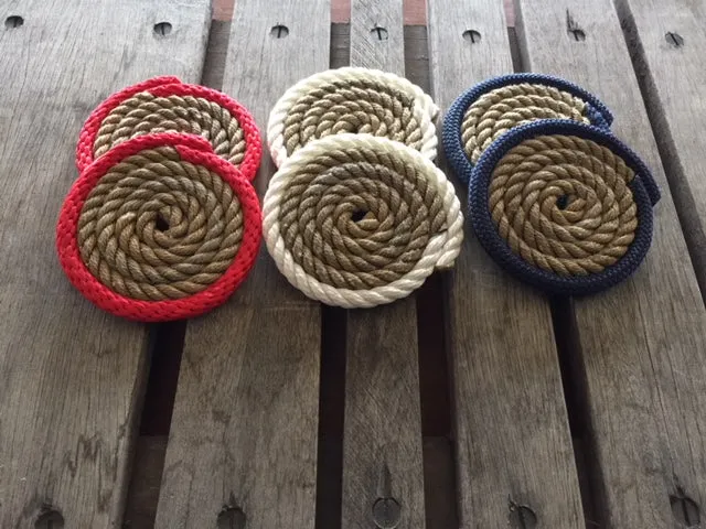 Set of 6 Coasters / Red White Blue