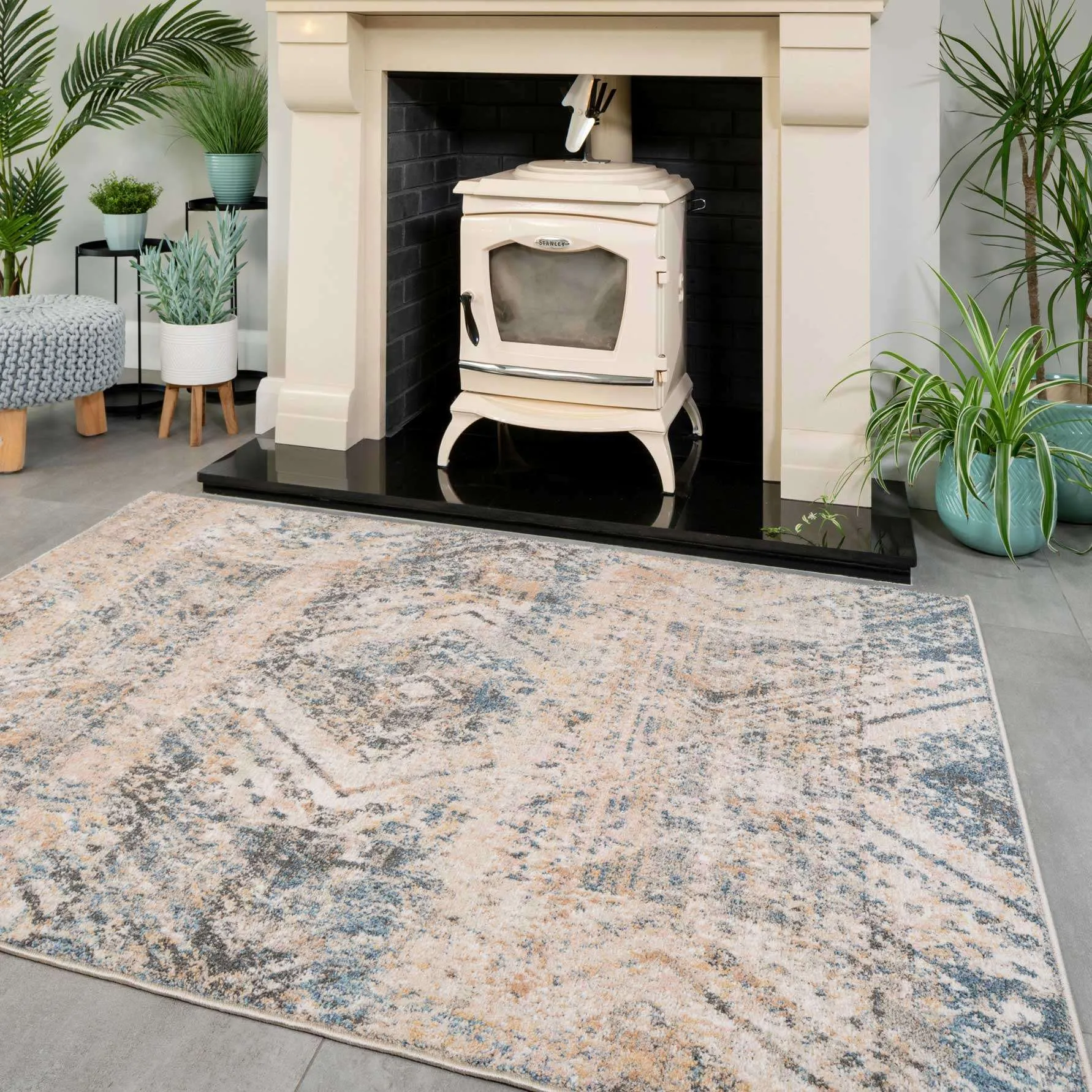 Soft Multicolour Concentric Diamond Runner Rug