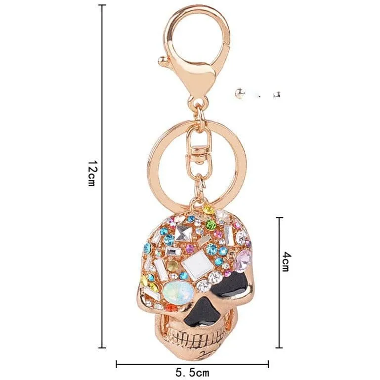 Sparkling Skull Keyring and Punk Style Hand-Bone with Claws-Scary Cute!