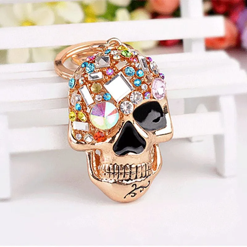 Sparkling Skull Keyring and Punk Style Hand-Bone with Claws-Scary Cute!