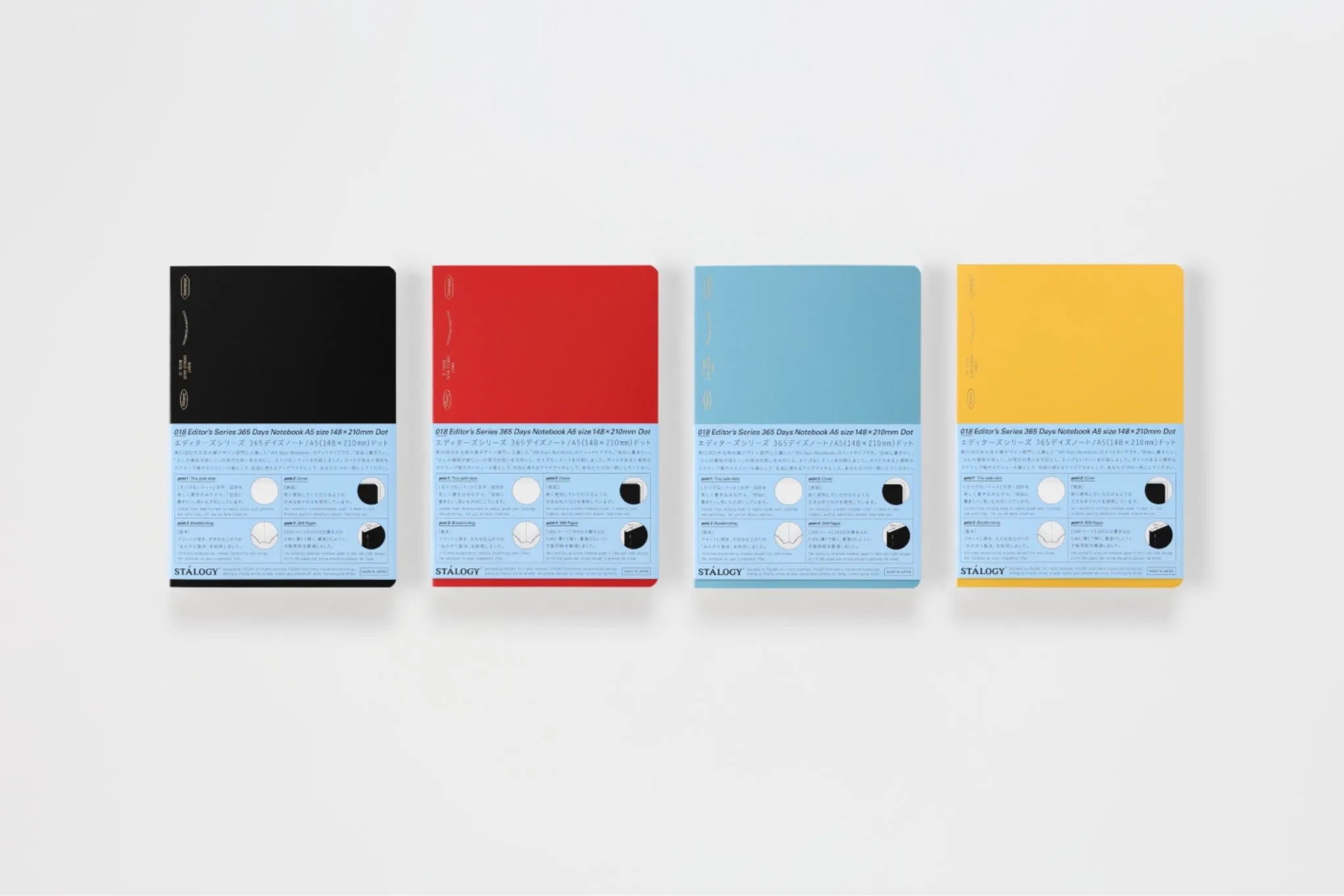 Stalogy 365Days Notebook - A5 - Dot Grid - 368 Pages - Blue