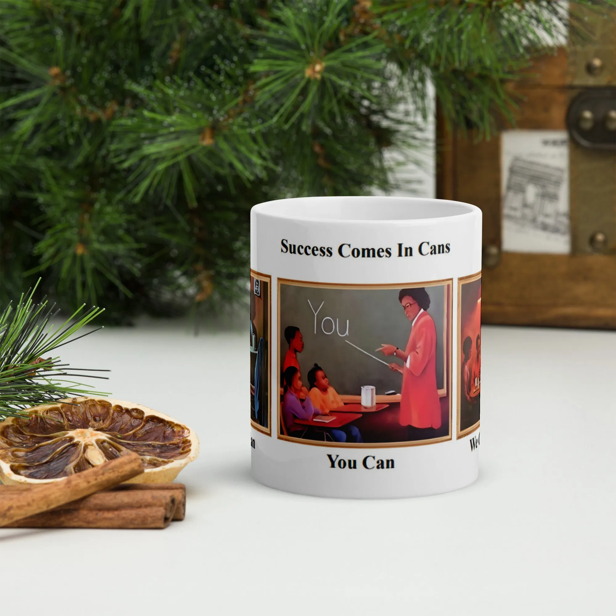 Success Comes In Cans Ceramic Mug / Coffee or Tea Cup / Black Art / African American Art / Motivational Art / Family / Positive Black Images
