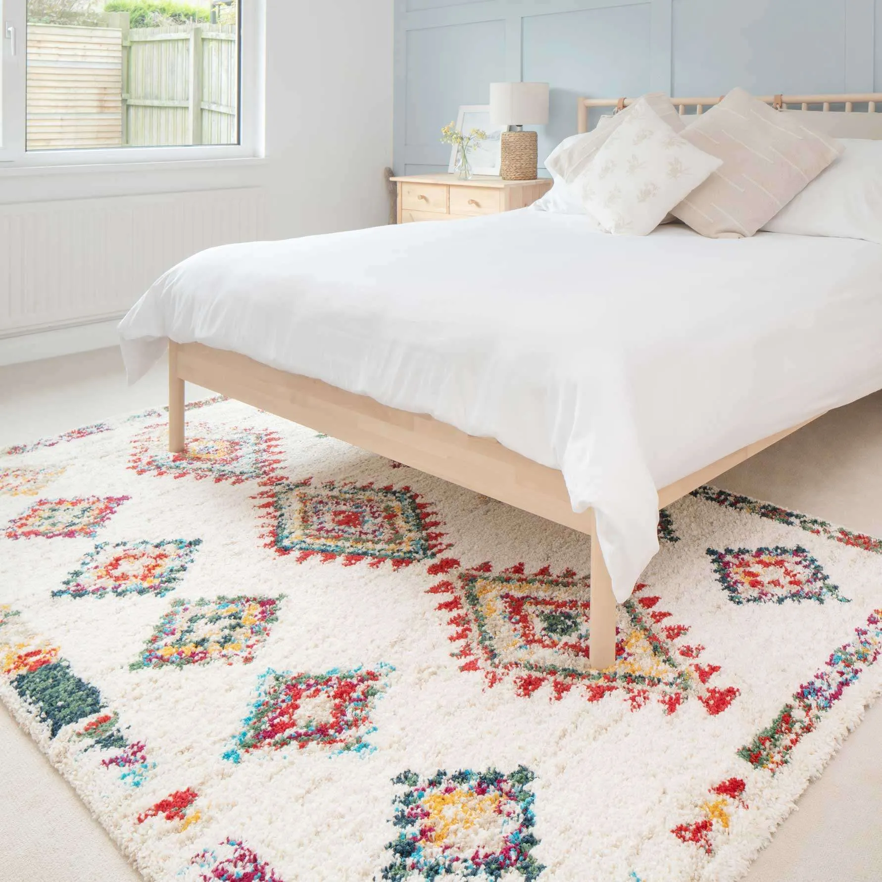 Super Soft Diamond Shaggy Rug - Neroli