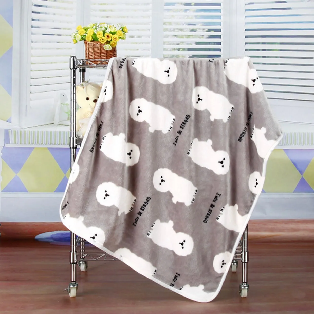 Super Soft Fluffy Premium Fleece Pet Blanket, Bear