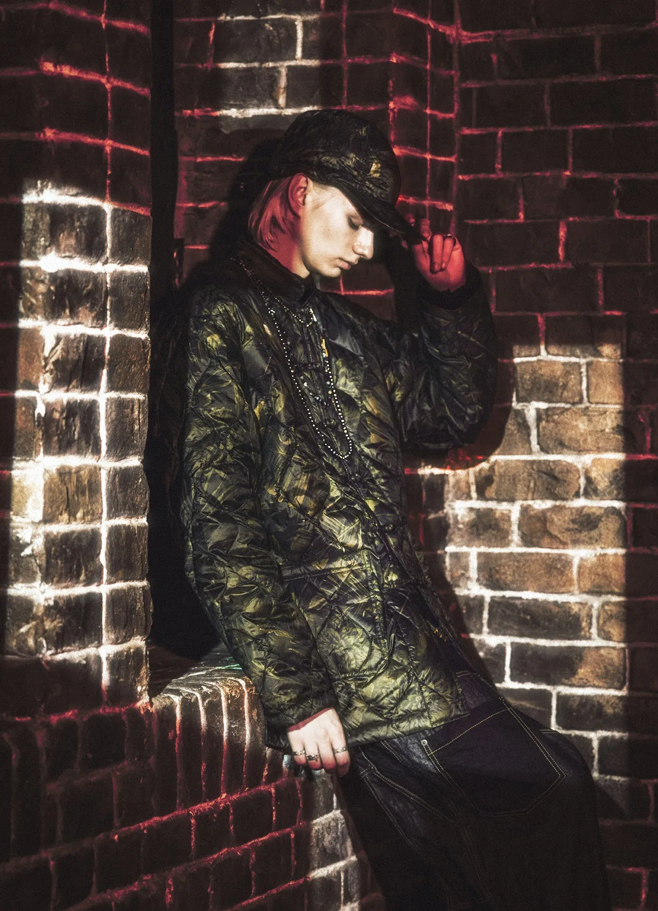 S'YTE X TAIONDAHLIA CAMOUFLAGE QUILTED DOWN JET CAP