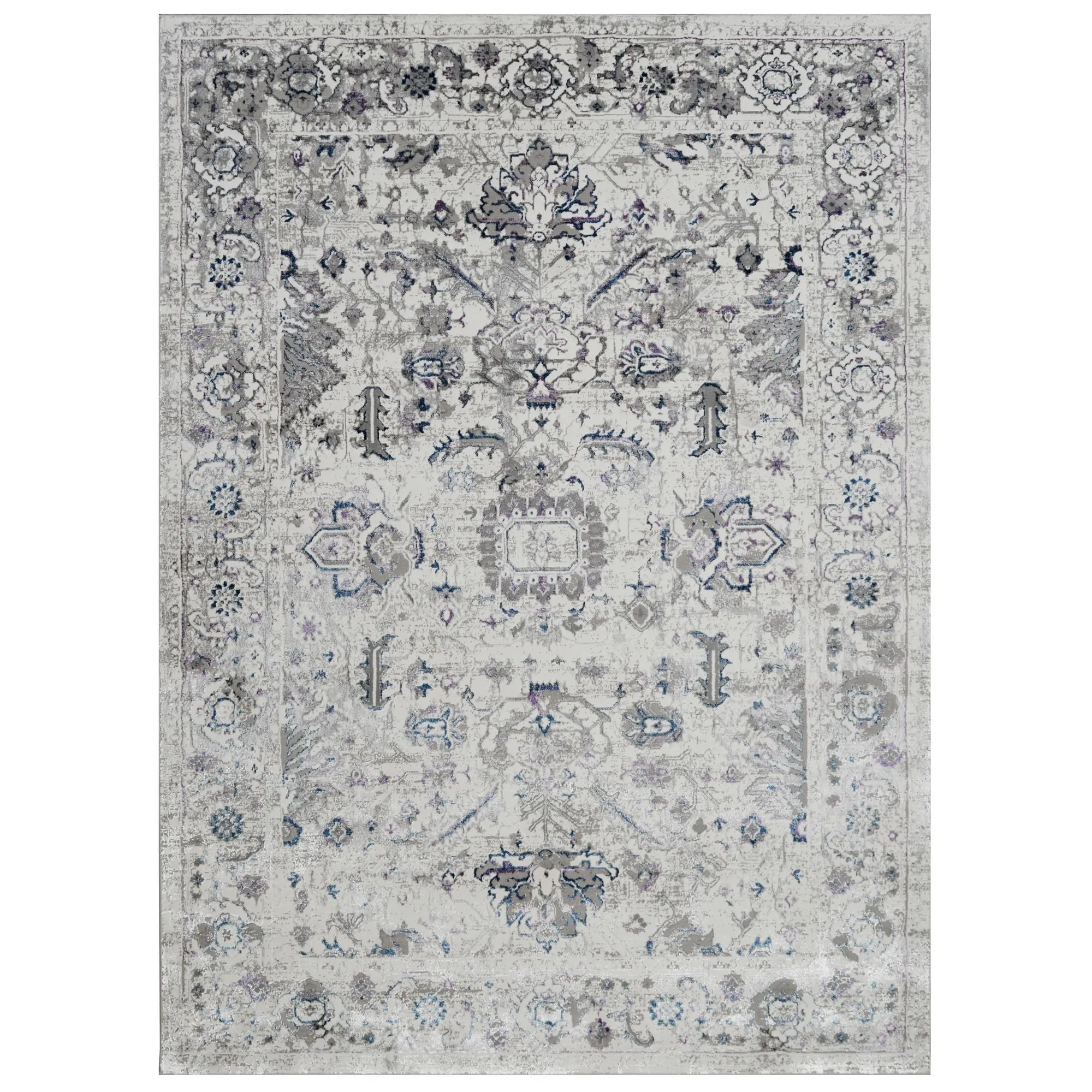 Talia-774 Area Rugs Rectangle Lavender Leaf 5-X-7