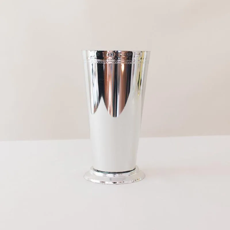 Tall Silver 7'' Mint Julep Plastic Cup