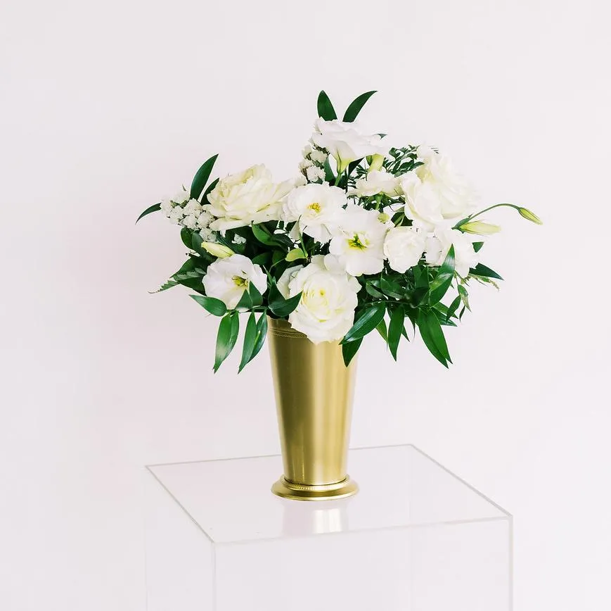 Tall Silver 7'' Mint Julep Plastic Cup